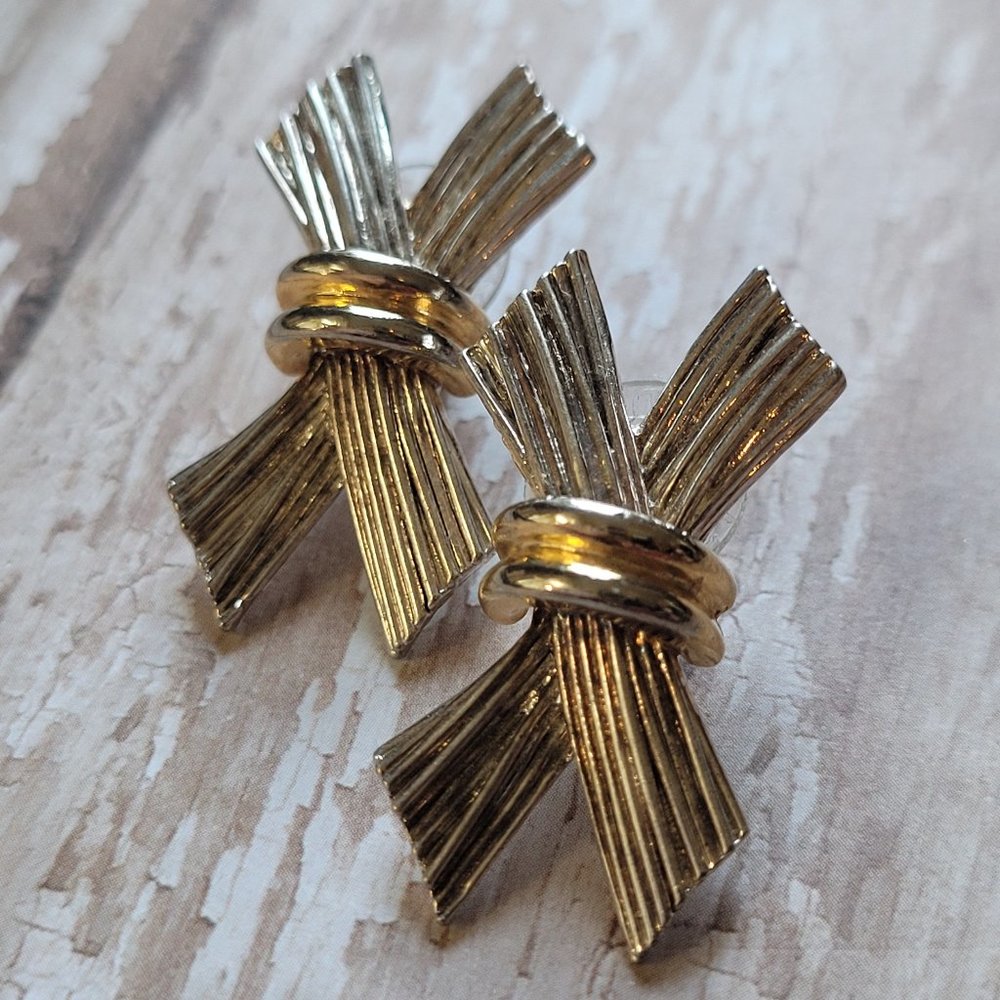 PREMIER DESIGNS Earrings Silver & Gold X Pierced Dangle